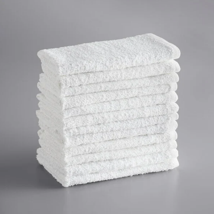 Toalla texturizada de algodón blanco 16x19"