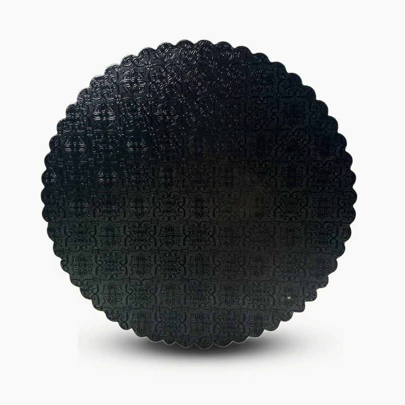 Base redonda negra 3mm borde festoneado