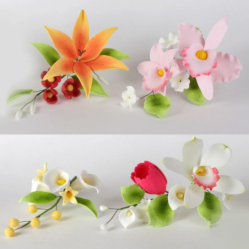 Flor decorativa 1/4" de pasta de goma