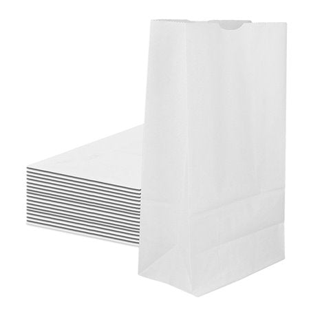 Bolsas de papel blanca con base