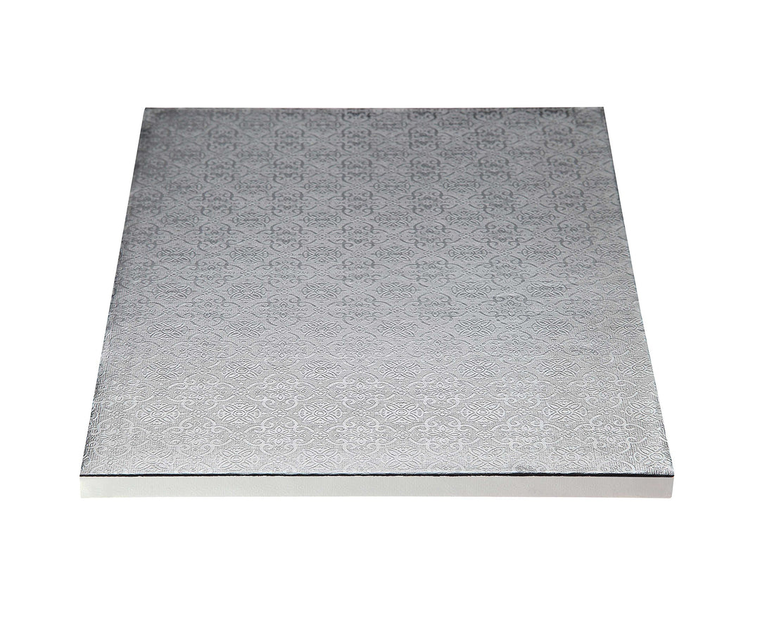 Base cuadrada drum plateada