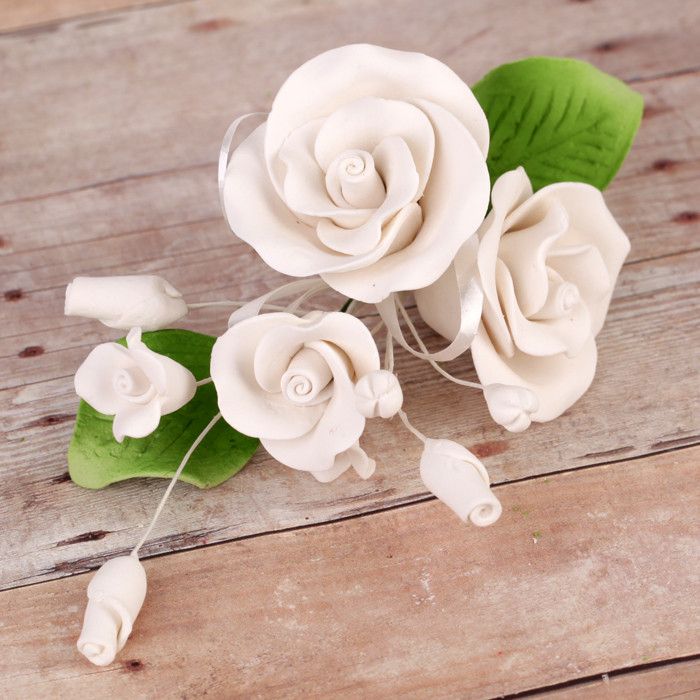 Flor decorativa Rosa de té de pasta de goma