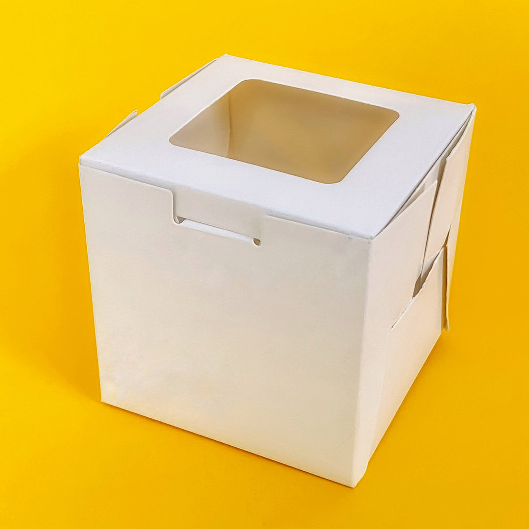 Caja para cupcake con ventana 4x4x4"