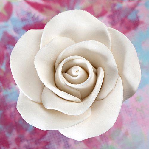 Flor decorativa Tea roses mediana de pasta de goma
