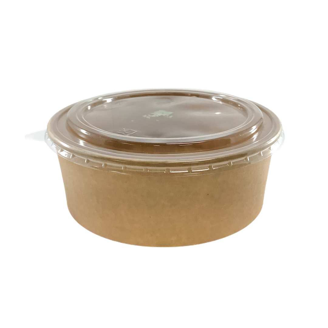 Envase kraft para ensaladas con tapa