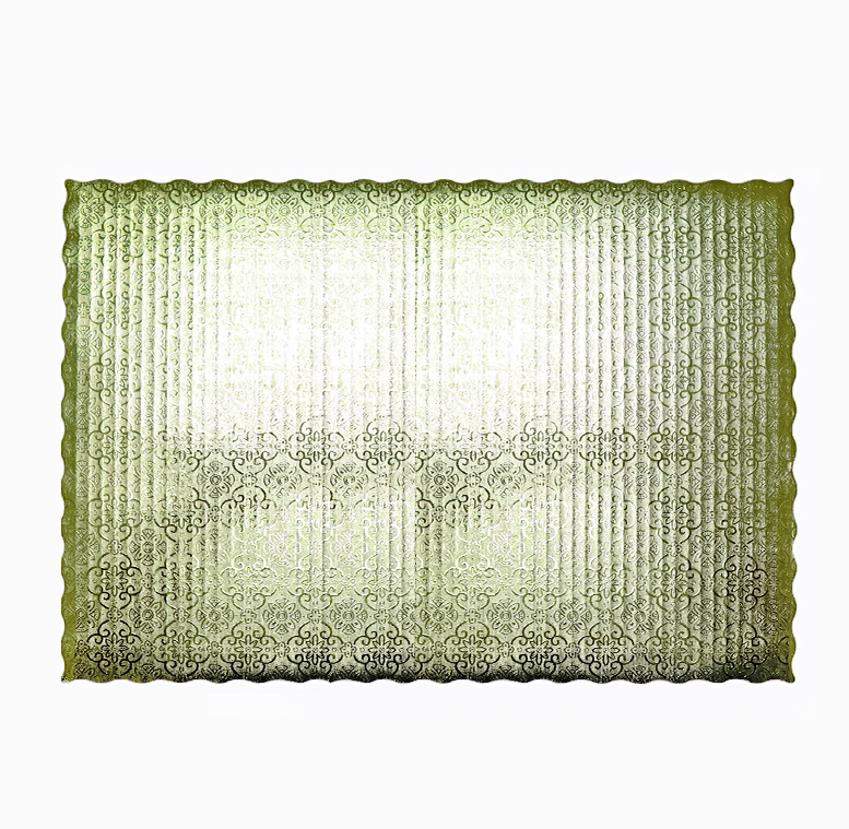 Base rectangular dorada 3mm con borde festoneado
