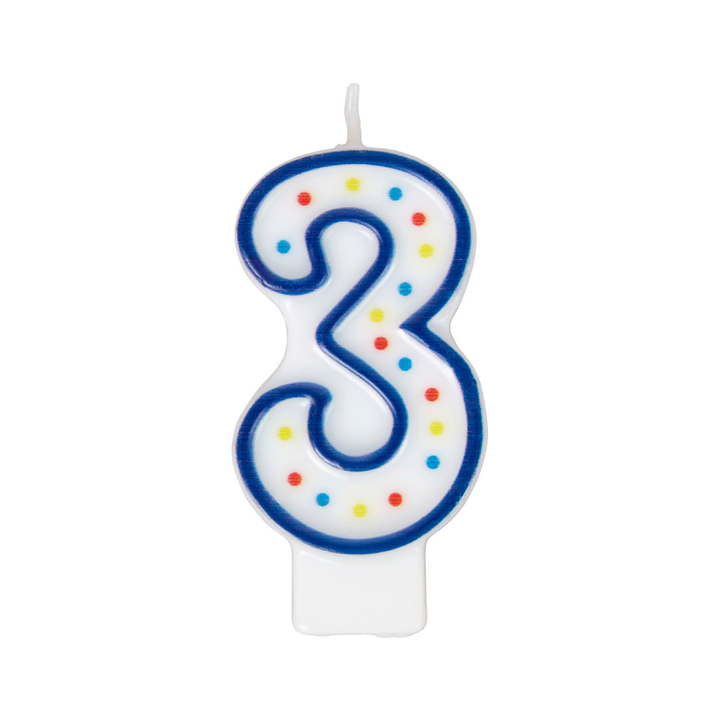 Velas azules de números