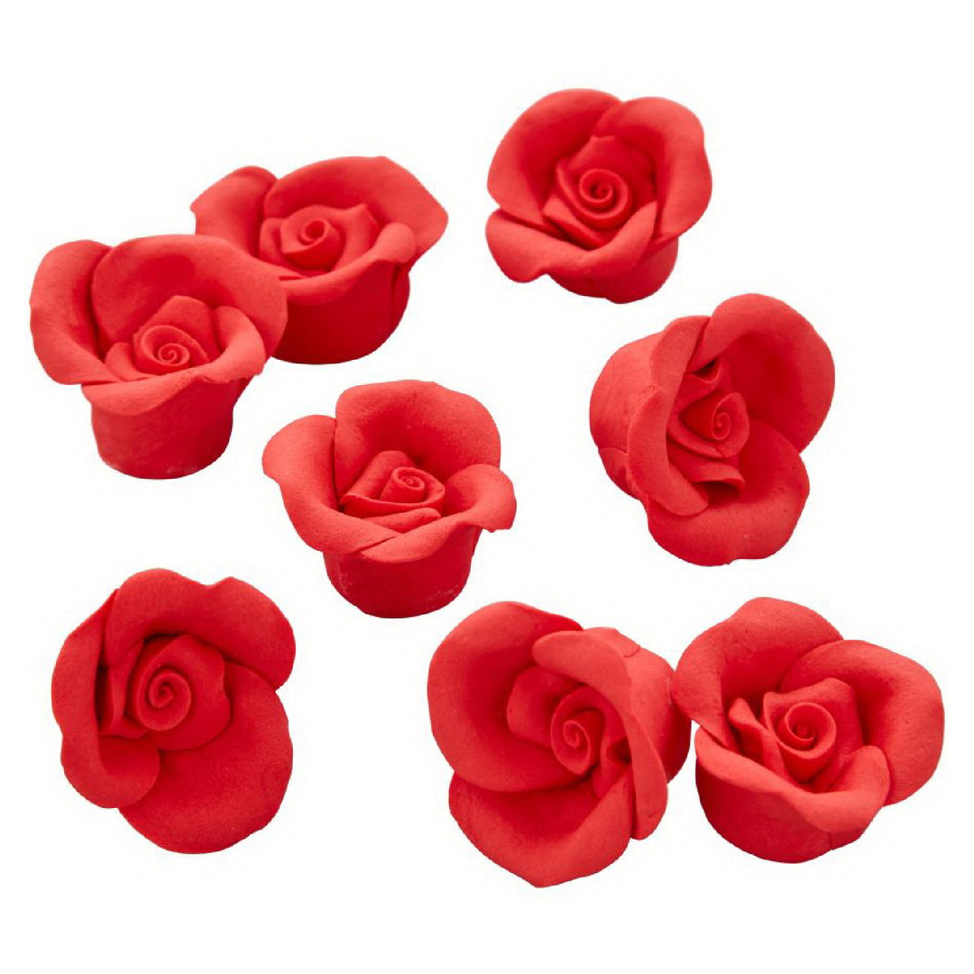 Decoración de icing de rosas rojas