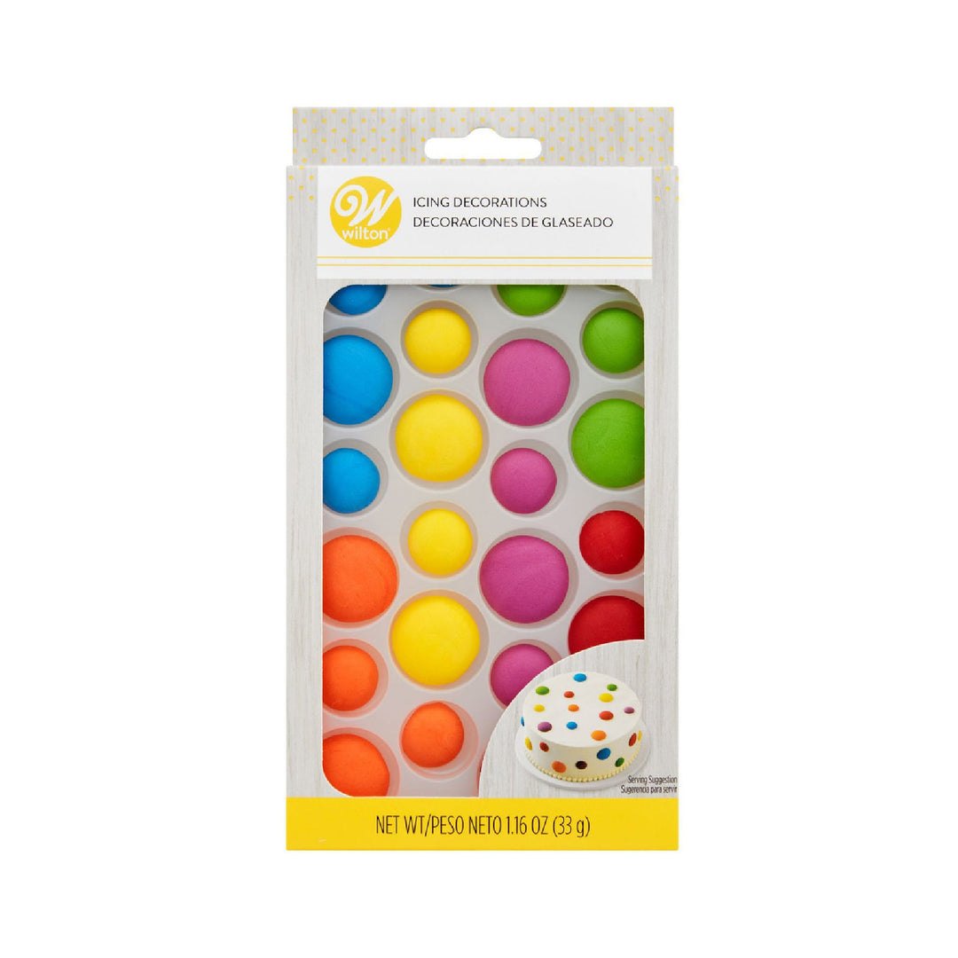 Decoración de icing de círculos de colores