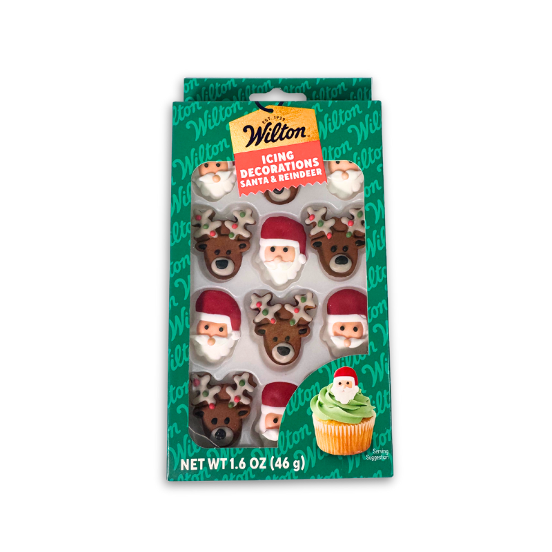 Decoración de icing de santa y reno