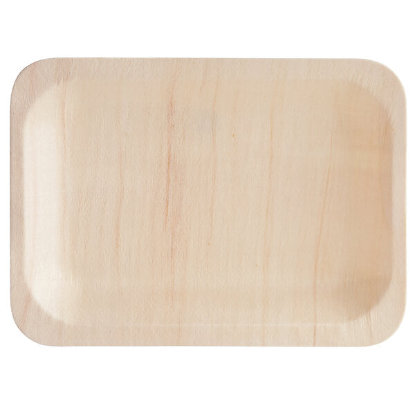 Plato Rectangular de madera compostable  4 1/2"