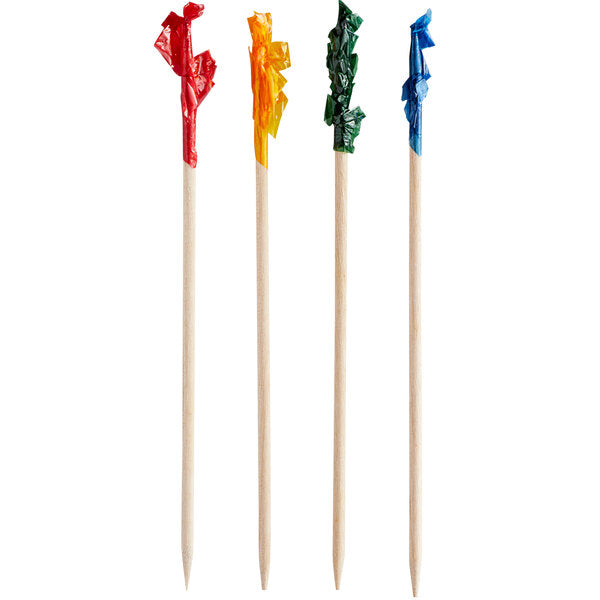 Palillos con colores surtidos de 4"