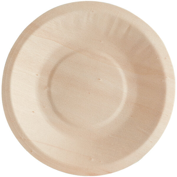 Plato redondo de madera compostable  de 5"