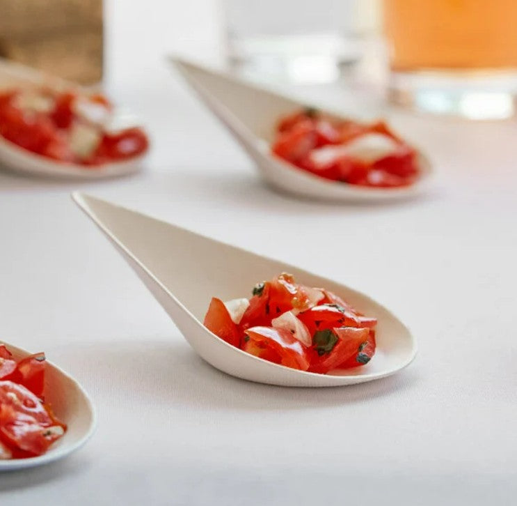 Plato compostable para aperitivos