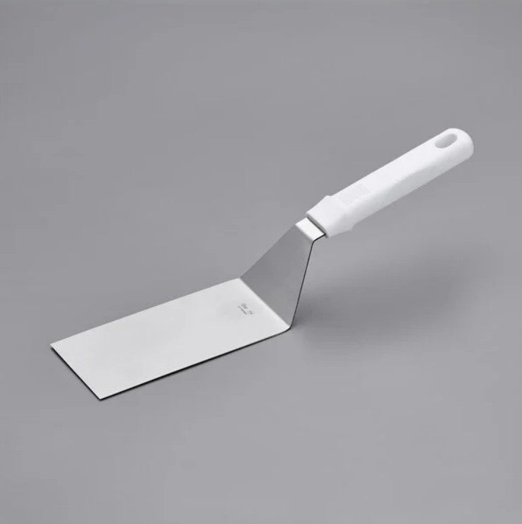 Espátula de borde cuadrado mango de polipropileno blanco