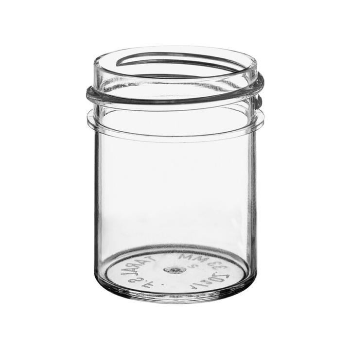 Frasco de poliestireno transparente