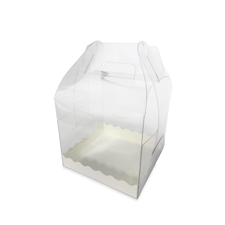 Caja de acetato con base blanca