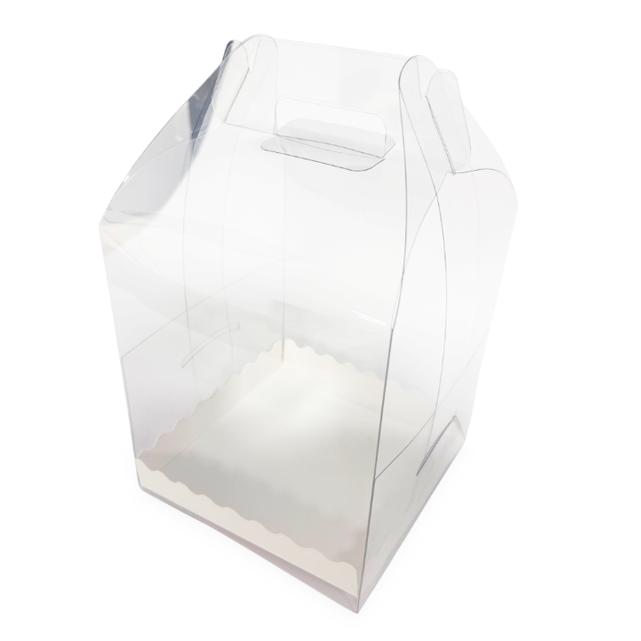Caja de acetato con base blanca