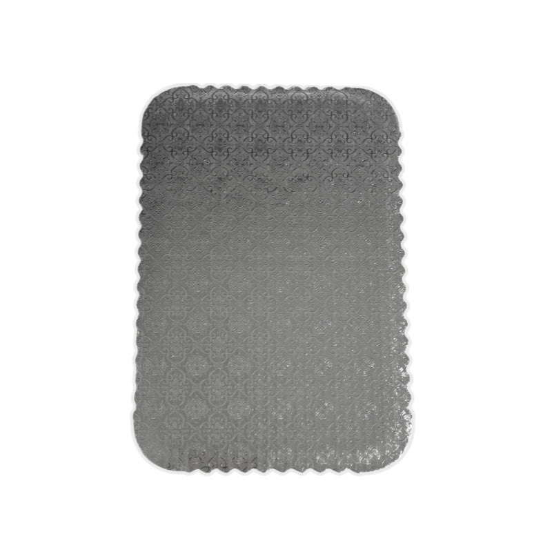 Base rectangular plateada 3mm borde festoneado
