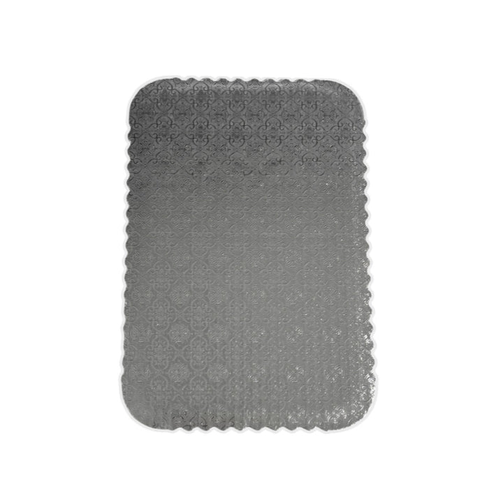 Base rectangular plateada 3mm borde festoneado