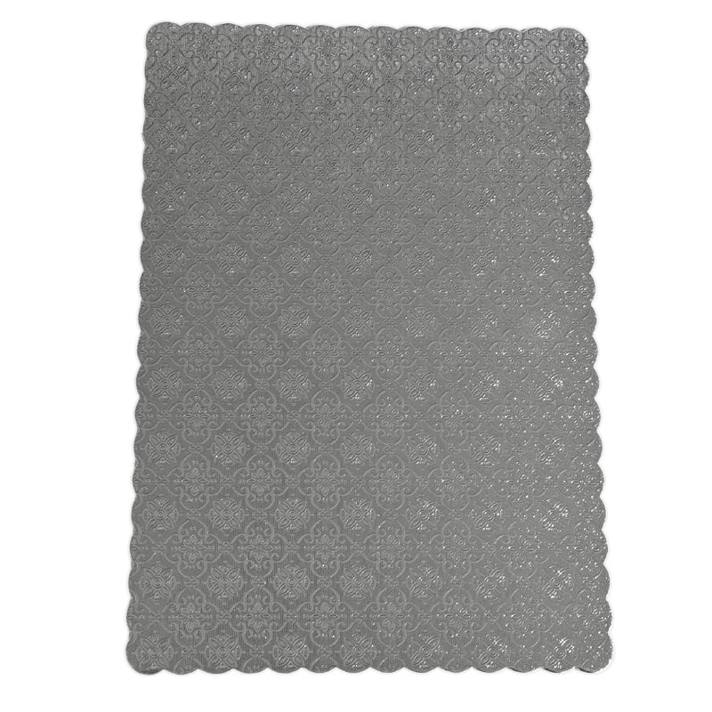 Base rectangular plateada