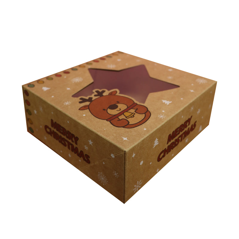 Caja kraft motivo oso y estrella 18 x 18 x 7cm