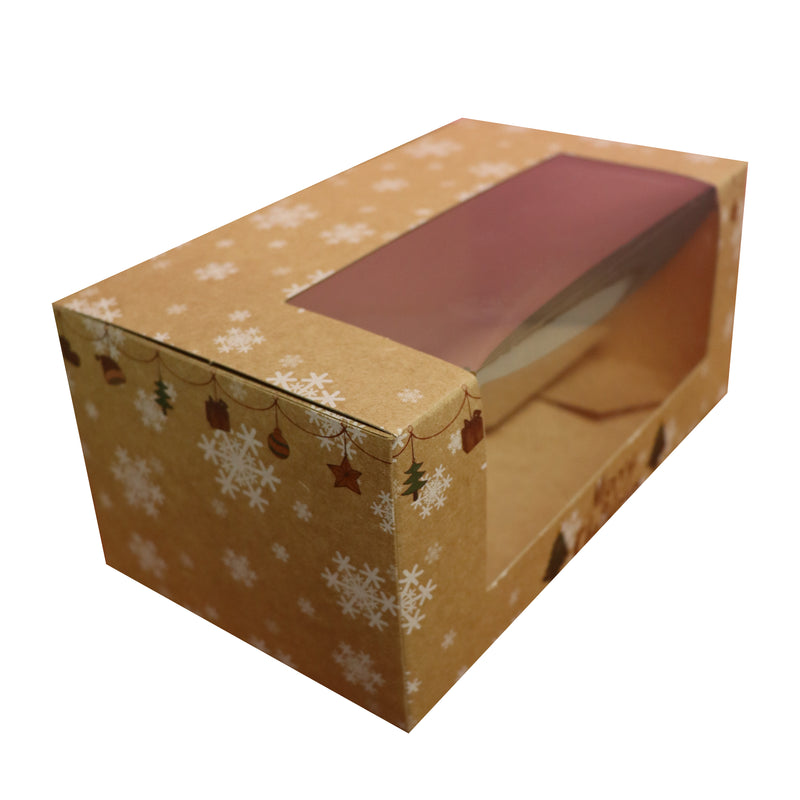 Caja kraft de navidad  20 x 12 x 9cm