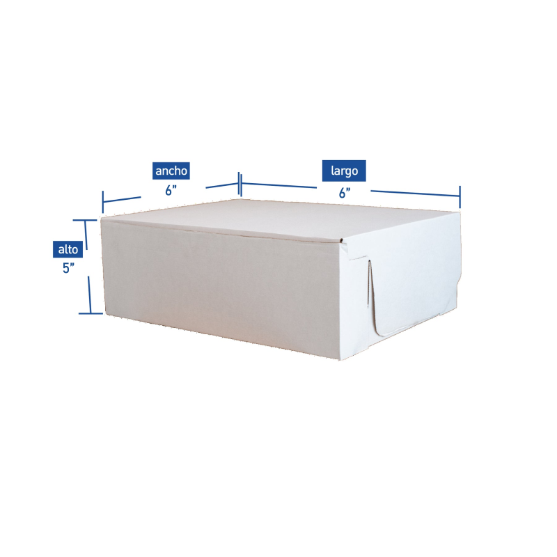 Caja baja blanca para dulce sin ventana