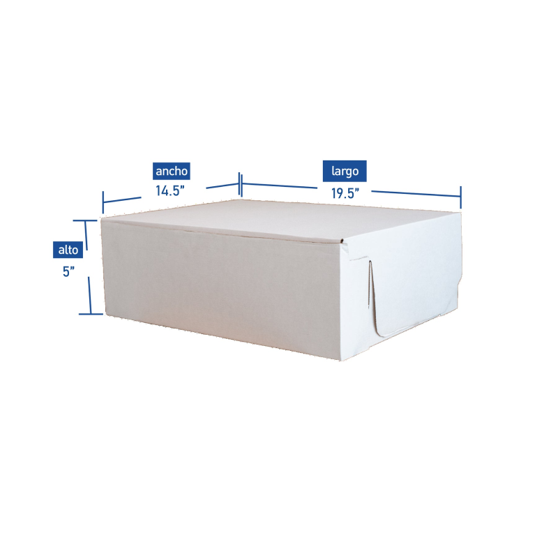 Caja baja blanca para dulce sin ventana
