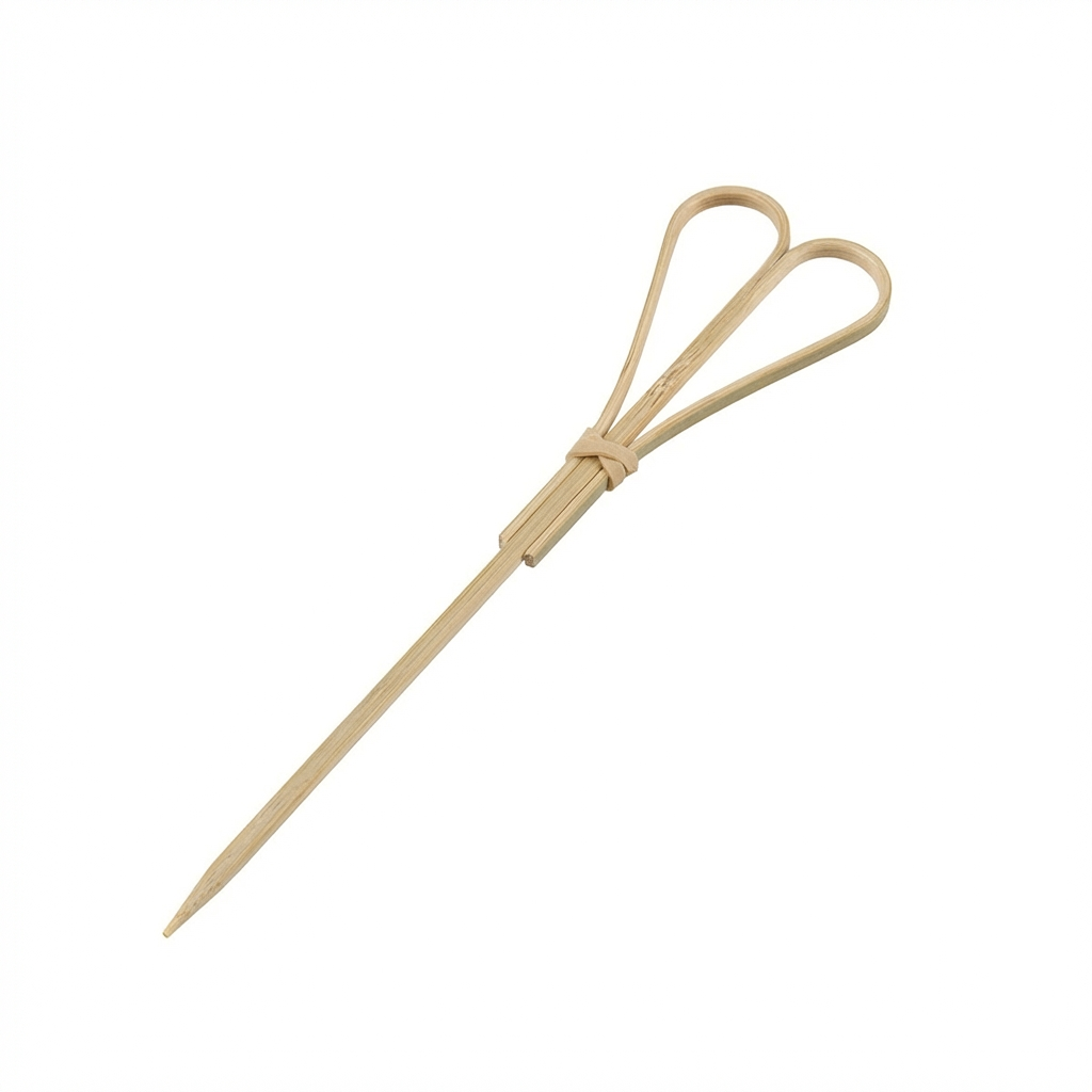 Brocheta de corazón de bambú