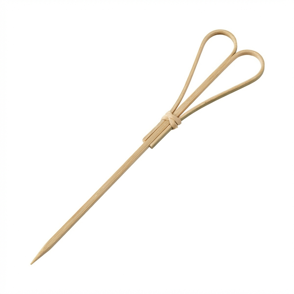 Brocheta de corazón de bambú