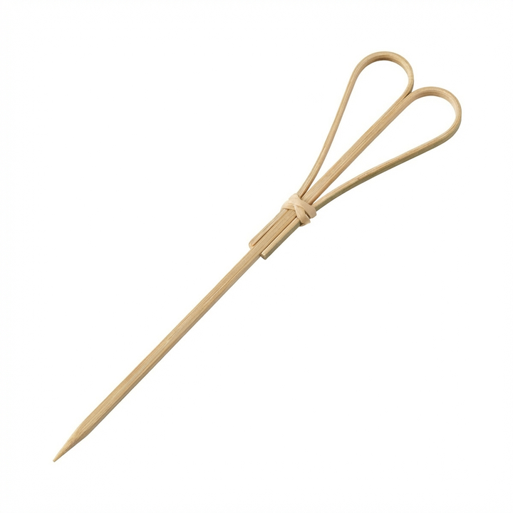 Brocheta de corazón de bambú