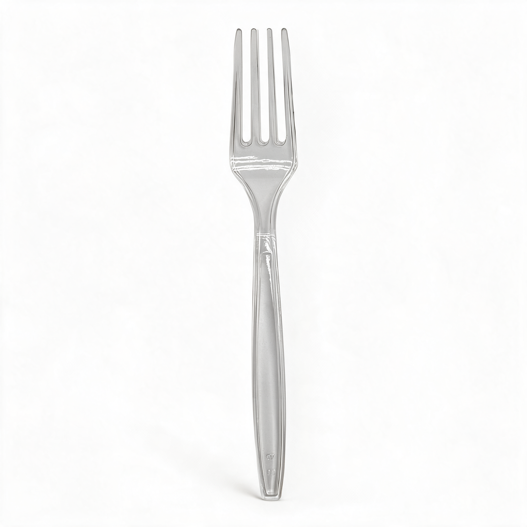 Tenedor de plástico Transparente  7"