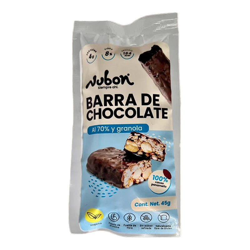 Barra de granola y chocolate