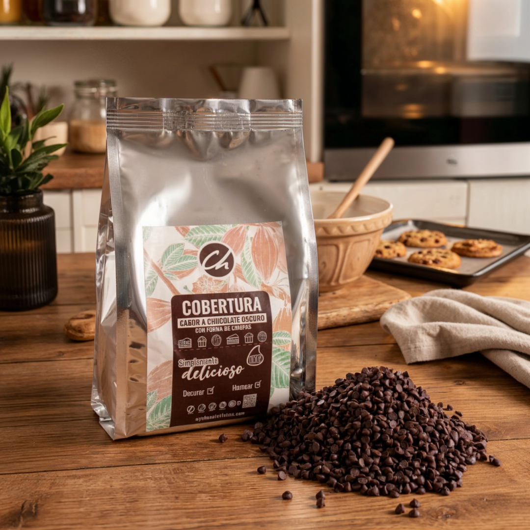 Cobertura sabor a chocolate oscuro- Chips