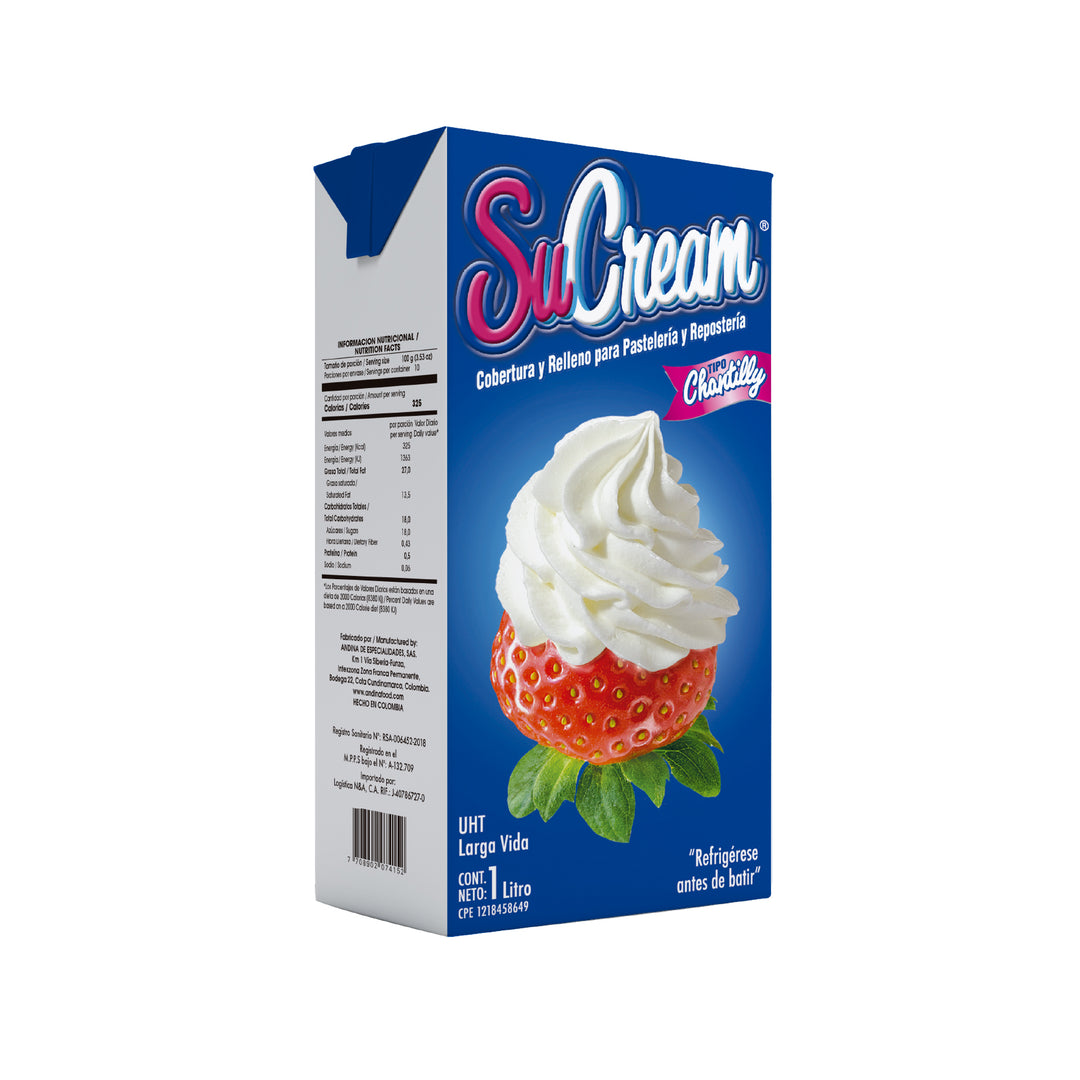 Cobertura y relleno Chantilly Sucream