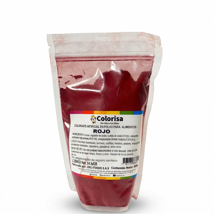 Colorante en polvo para alimentos 500 gr