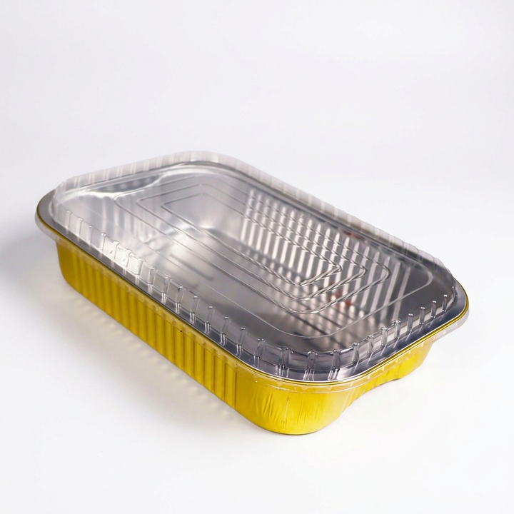 Molde rectangular de aluminio dorado