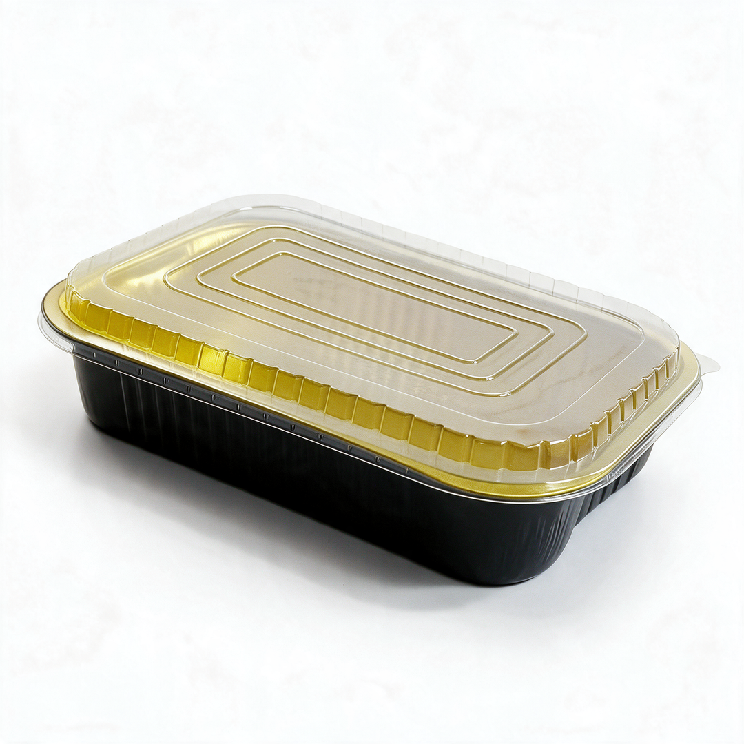 Bandeja rectangular de aluminio negro