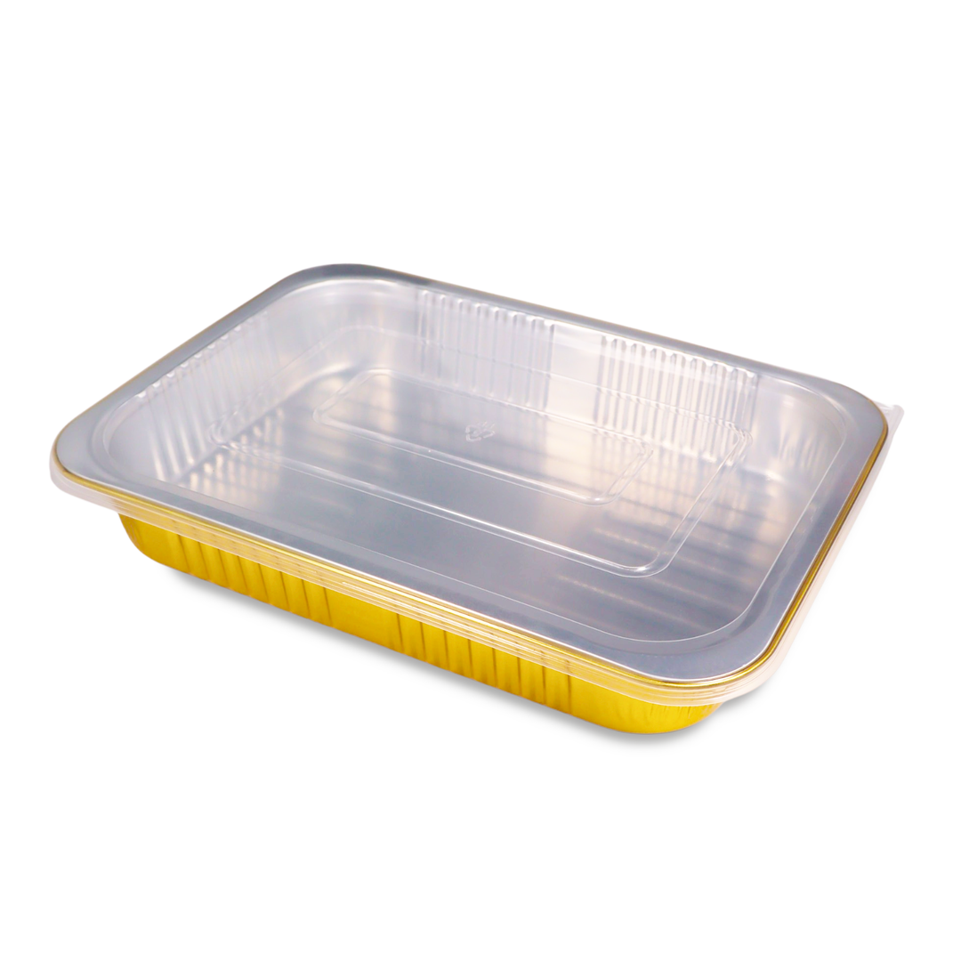 Molde rectangular de aluminio dorado