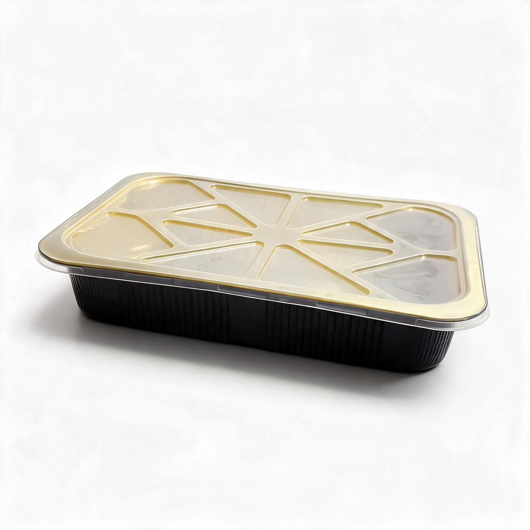 Bandeja rectangular de aluminio negro