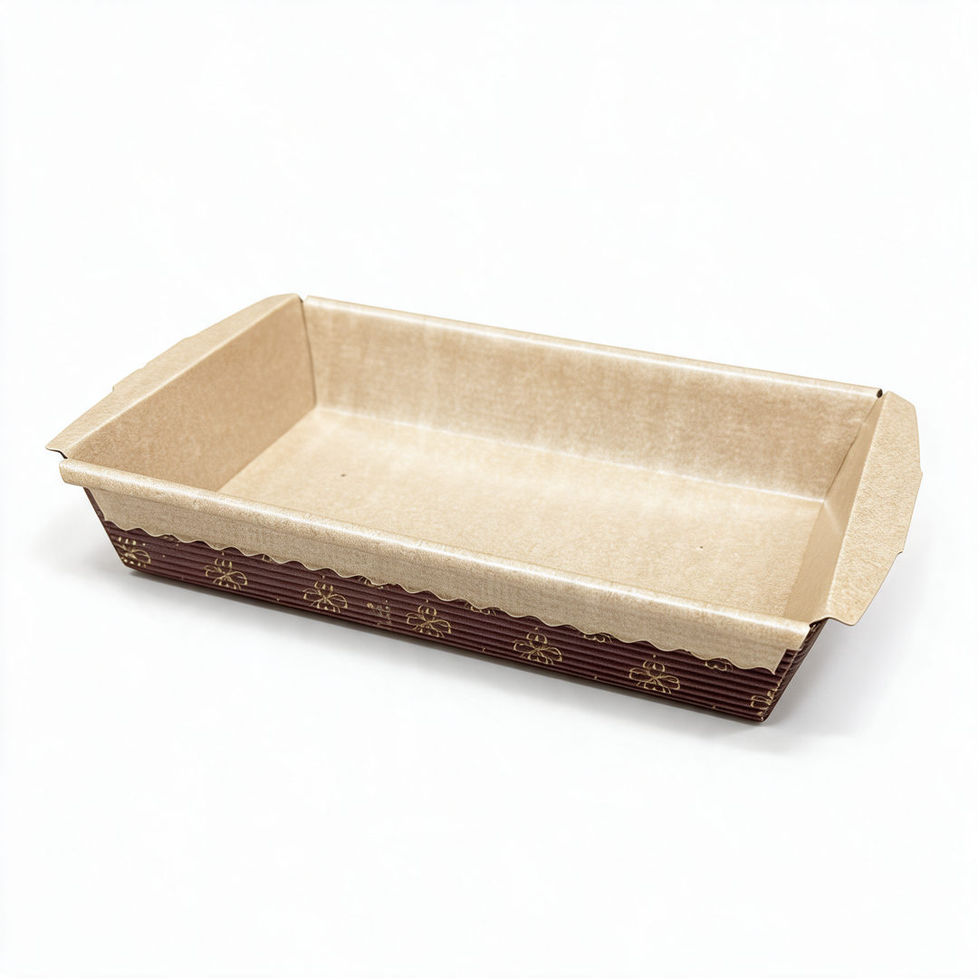 Molde rectangular de papel horneable 5.5" x 7.5" x 1.4"