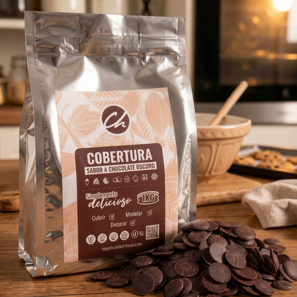 Cobertura sabor a chocolate oscuro
