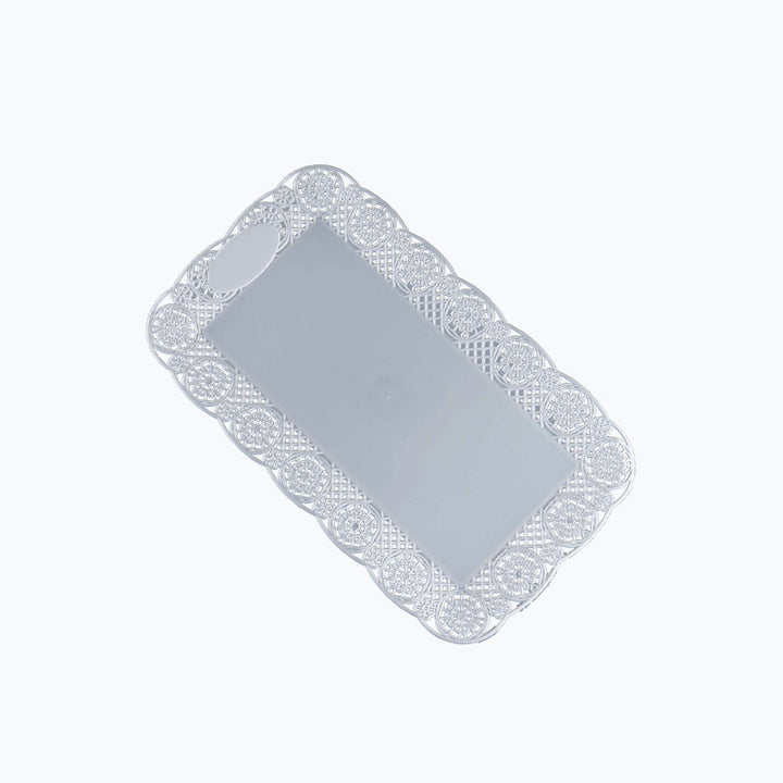 Bandeja rectangular con borde festoneado