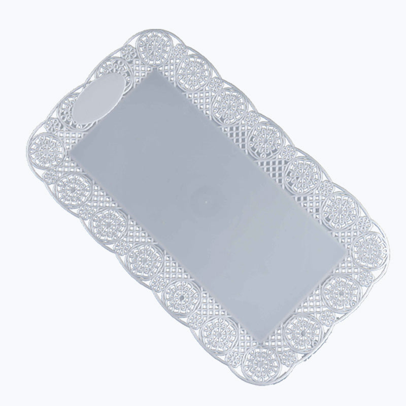 Bandeja rectangular con borde festoneado