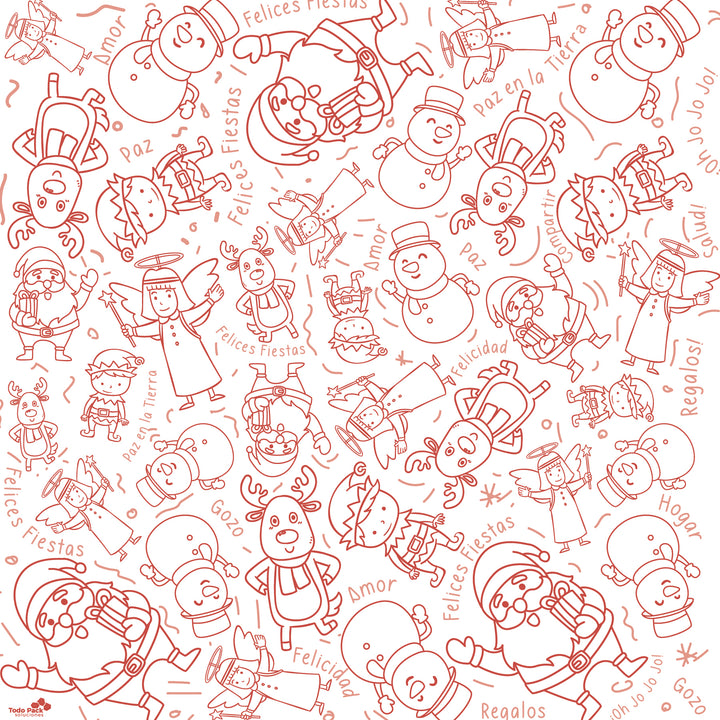 Papel Antigrasa de navidad 12x12"