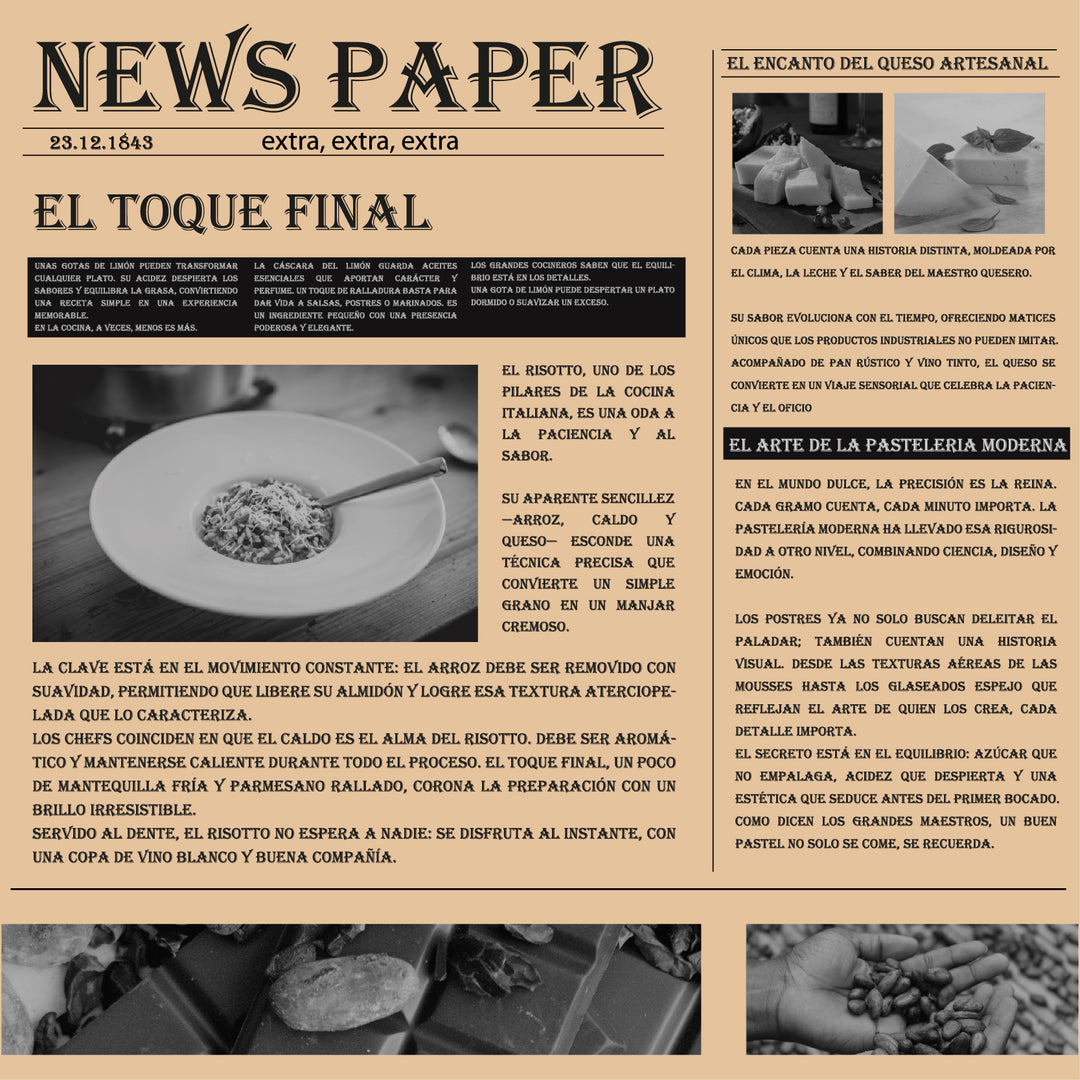 Papel antigrasa diseño news paper 12x12"