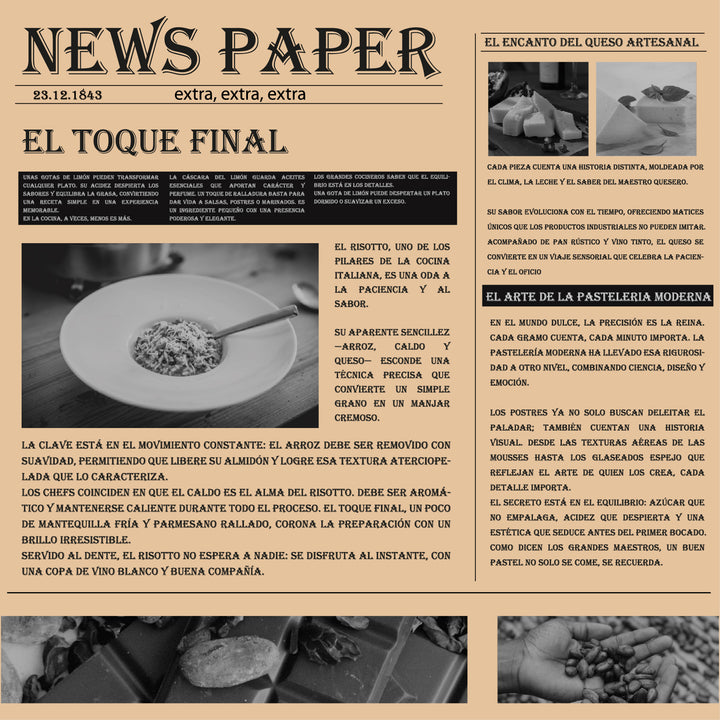Papel antigrasa diseño news paper 12x12"