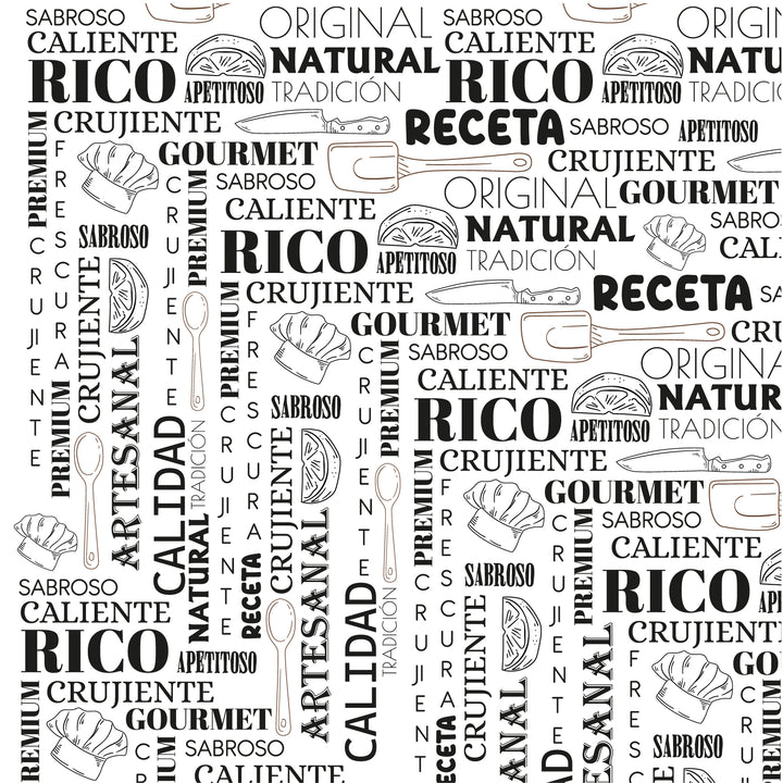 Papel antigrasa diseño de letras 12x12"