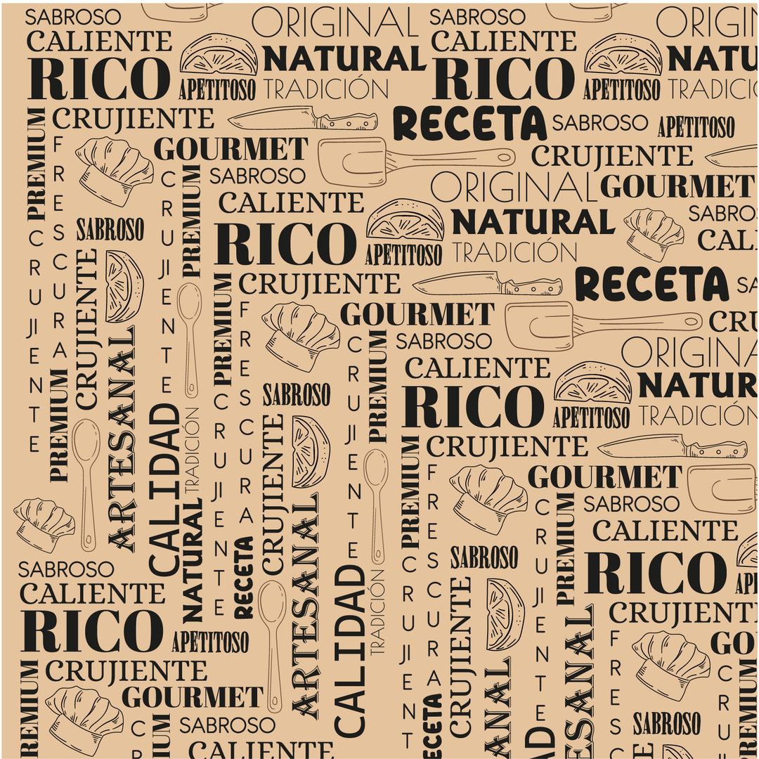 Papel antigrasa diseño de letras 12x12"